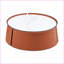 Table basse 31,5 po avec plateau en marbre blanc et cuir orange Structure en fer, sans assemblage pour le salon / bureau
