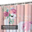 Rideau de douche imperméable à motif floral en alpaga avec 12 crochets-182127941