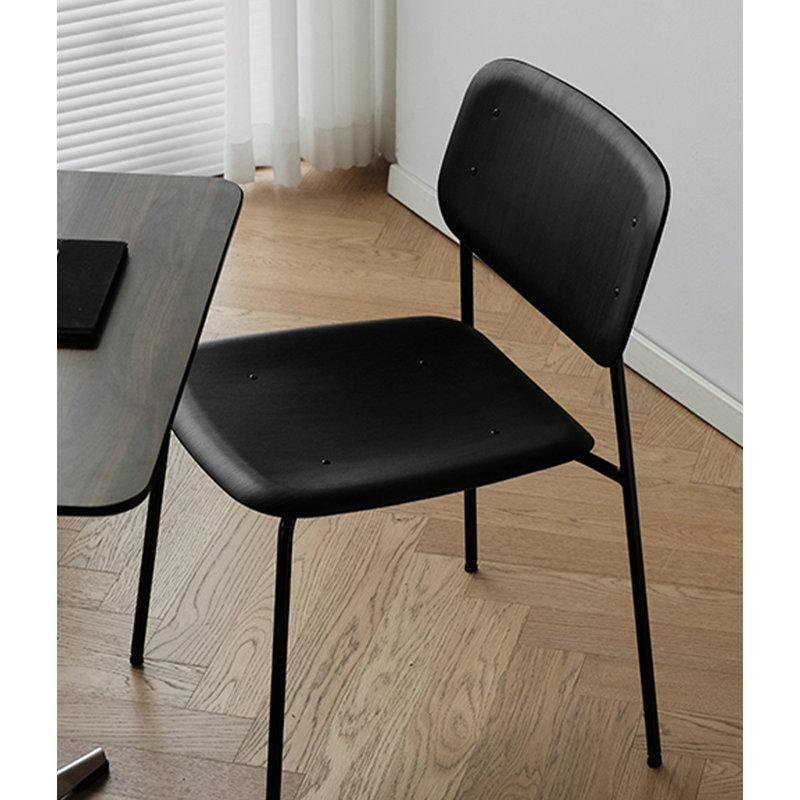Chaise de salle à manger rétro et simple en métal galvanisé, Noir