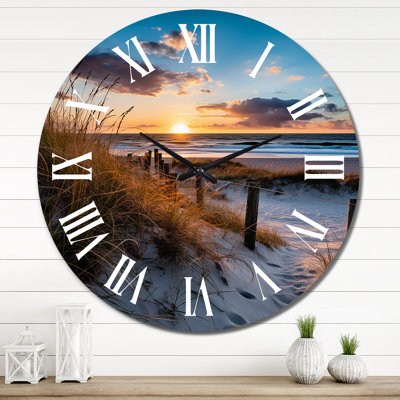 Horloge murale Tranquility Path To Dune Beach IV