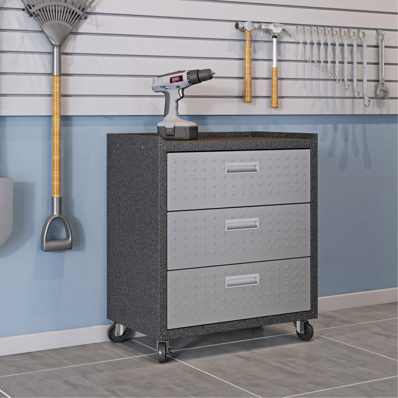 Rolling Garage Cabinet In Dark Gray, Dark Gray