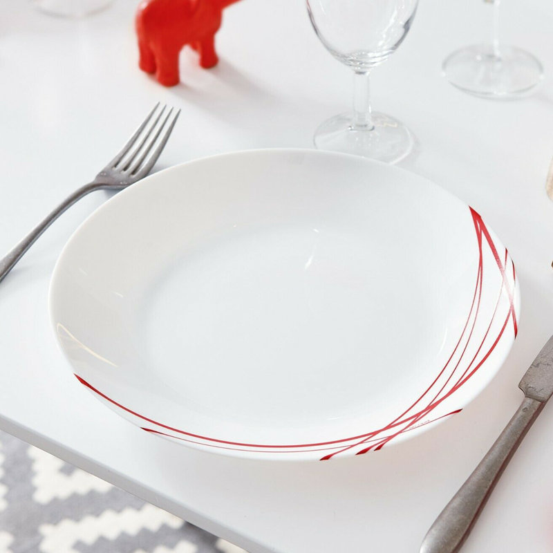 Domitille 18cm Dessert Plate, White/Red