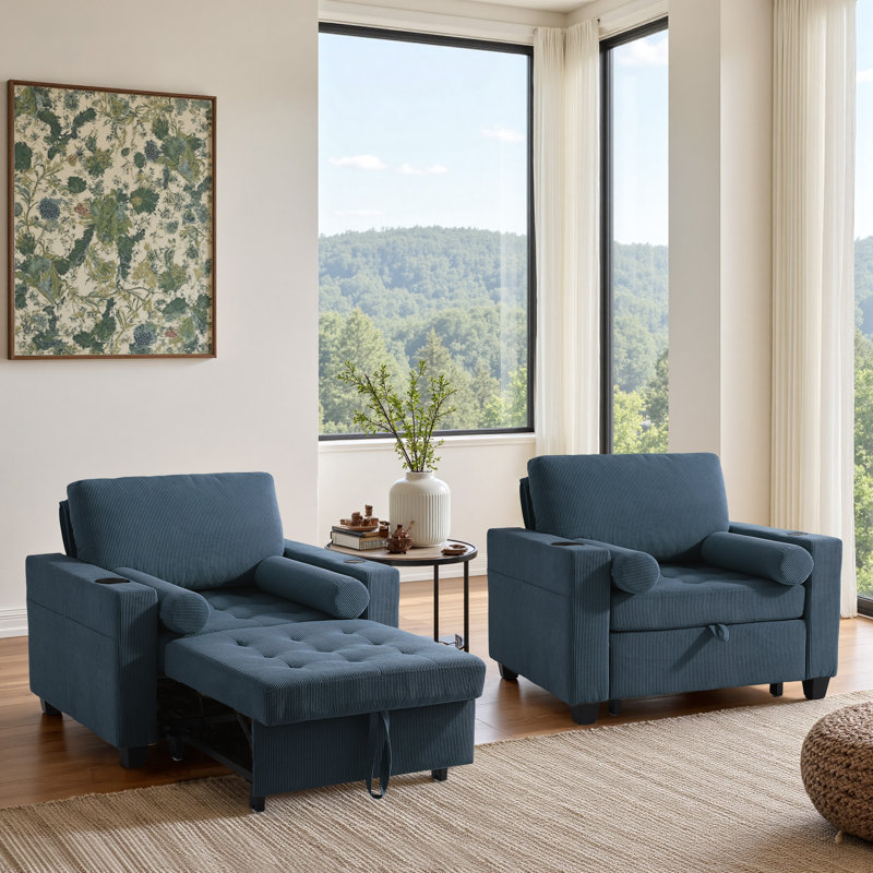 Upholstered Accent Chair, Navy