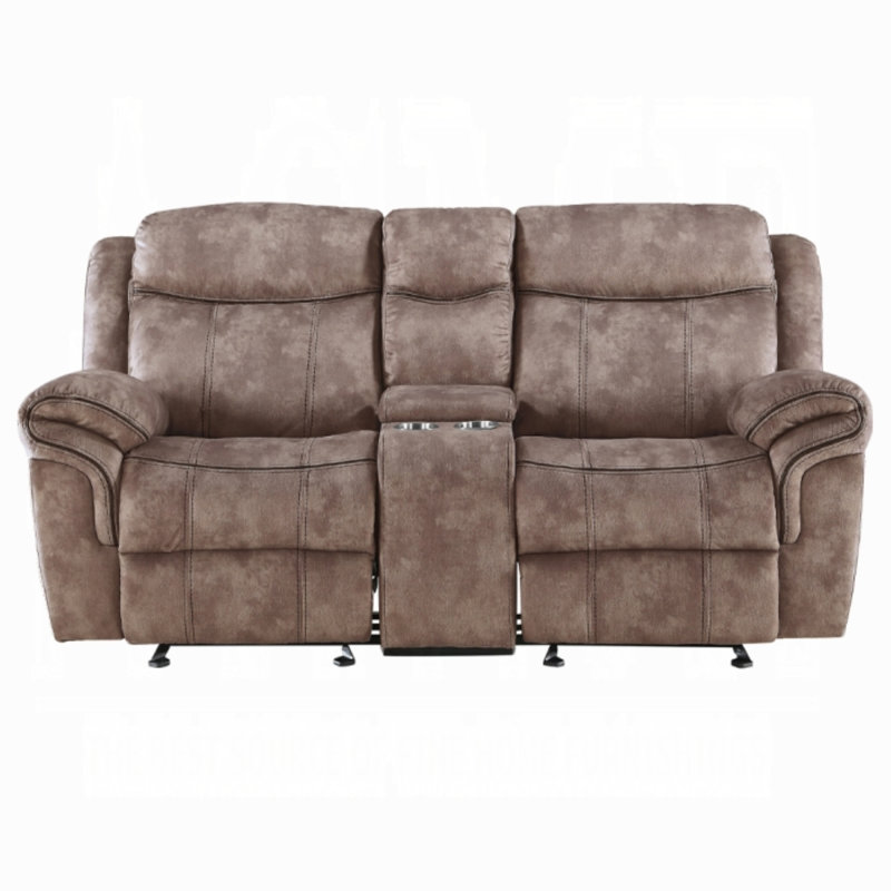 Arthur Motion Loveseat & Console w/USB Port, Chocolate