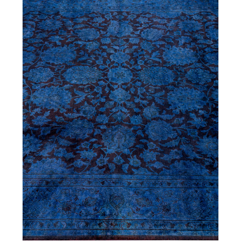 Overdyed Hand-Knotted Wool Modern-Contemporary Purple Area Rug 6' 2" x 9' 0"
