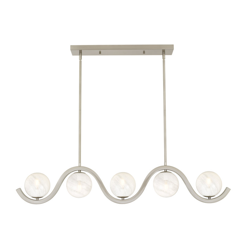 Spherical 5-Light Brushed Nickel Island Light