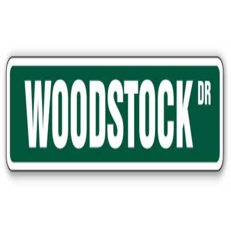 Plaque de rue Woodstock Hippie Peace, H 6 po x l 24 po x P 0,1 po