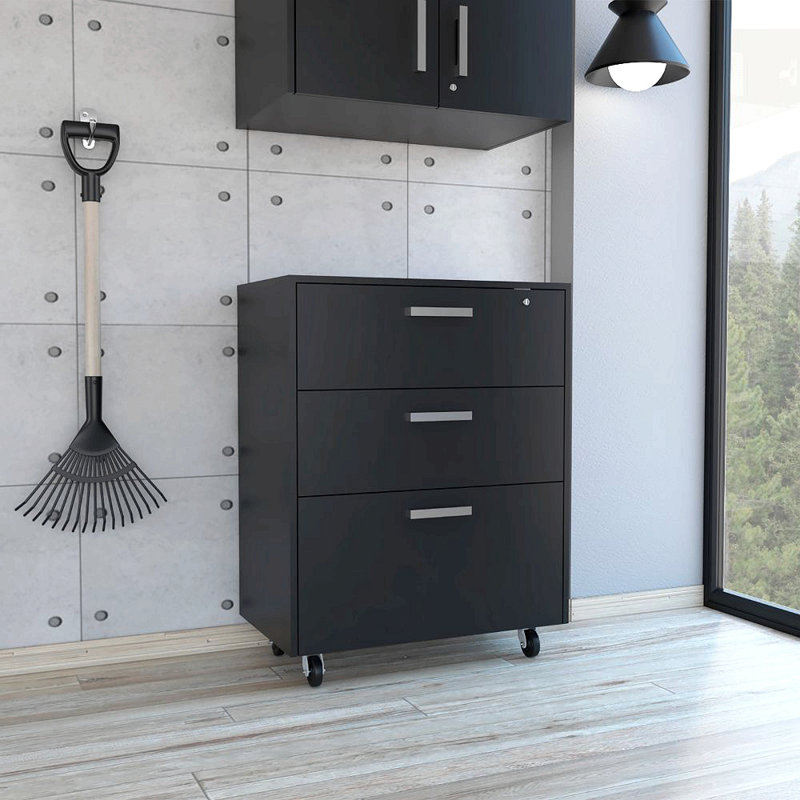 3-Drawer Rectangle Chest With Caster Wenge