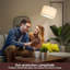 Lampe sur pied entièrement réglable à intensité variable brune, lampe sur pied à arc pour chambre à coucher avec abat-jour réglable et interrupteur au pied, lampe sur pied moderne de coin pour salon, bureau, ampoule DEL incluse