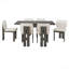 7-Piece Retro Dining Table Set For 6 With Upholstered Chairs