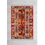 Tapis rouge / gris / jaune en velours / coton tissé à plat Lollar-1113106592