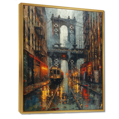 Brown Red Spring Brooklyn City Bridge - Bridges Wall Art