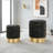 Nesting Ottoman Set in Gold Metal-2059288508