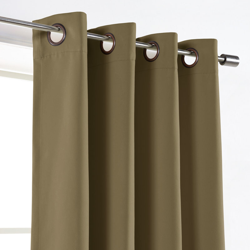 Adina Sevan Solid Thermal Grommet Curtain Panels, 52"W x 120"L, Olive