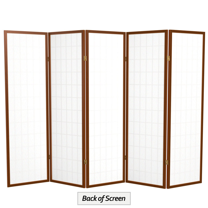 Paravent haut pliable 58,75 "Alex, Noyer, 5 panneaux