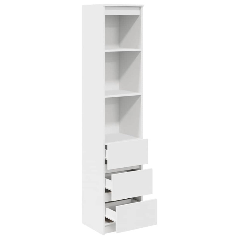 Highboard 37.5X35x180 Cm Engineered Wood, White