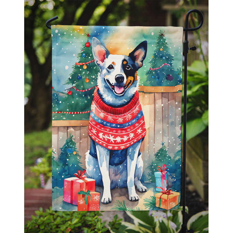Polyester double face Noël, H 15,5 po x l 11,25 po