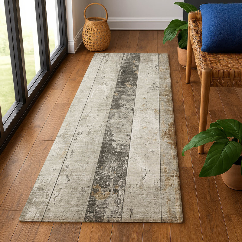 Premium Machine Washable Chelston AMF1868 Stripes Rug, Runner 2'3" x 7'6"