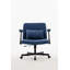 Chaise de bureau moderne en lin bleu avec accoudoirs croisés - Détails du produit
