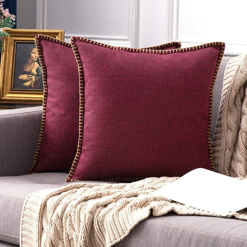 Housse de coussin carrée, Rouge, 20 po x 20 po