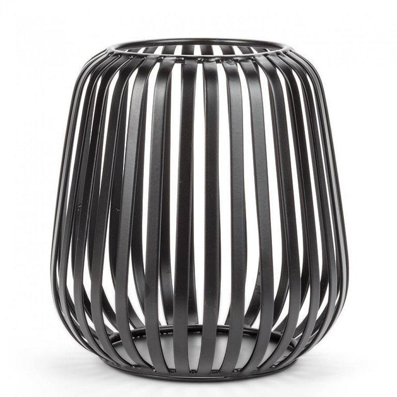 Small Ribbed Candle Holder, 6" H x 5.50" W x 5.50" D