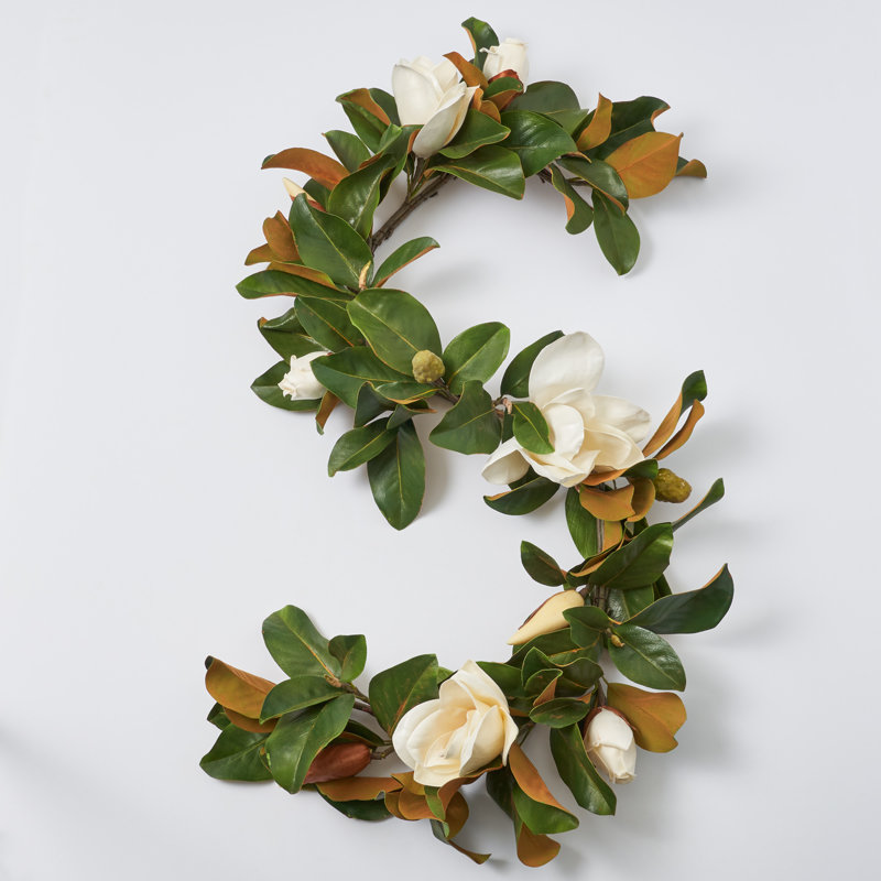 Chemin de table en guirlande de Noël à motif de fleurs et de feuilles toutes saisons-5 pi, L 15 pi