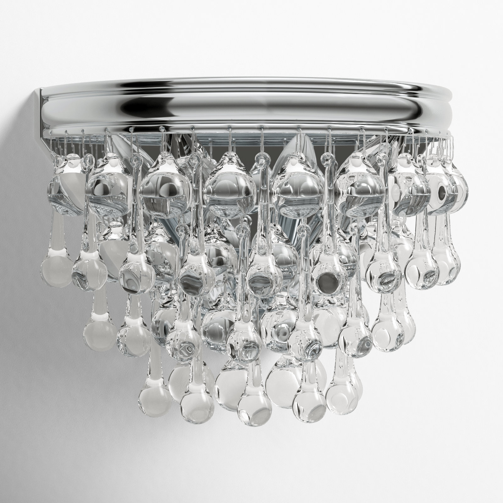 Stoneham 2-Light Dimmable Flush Mount Sconce, Polished Chrome