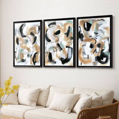 ABSTRACT Series DCCXCII  -Custom Framed  Wrapped Gallery Canvas - 3 Pieces