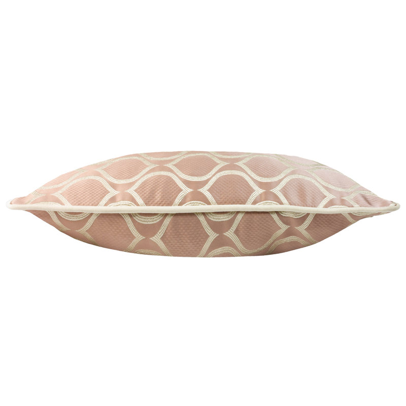 Geometric Rectangular Lumbar Cushion, Rose, Polyester/Polyfill