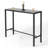 Leihla Iron Outdoor Bar Table with 3D-Print Tempered Glass Top