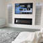digital flames Black Electric Fireplace-98291452
