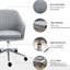 Chaise de bureau à domicile en tissu gris, fauteuil pivotant à dossier moyen. Conception de la baignoire avec dossier doublé. Hauteur réglable de 18 po à 21,75 po. 360 ° de mobilité, confort constant. . Fauteuil, charge maximale, 265 lb, tissu
