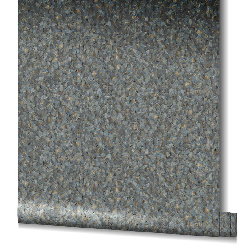 Evelina 10.05m x 70cm Textured Wallpaper Roll, Blue