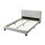 1Pc Bed Beautiful Grey Polyfiber Vertical Tufted Hb Platform Bedframe Slats Bedroom Furniture-114230718