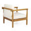 Fauteuil club Mid-Century moderne en similicuir avec structure en bois massif et accoudoirs carrés
