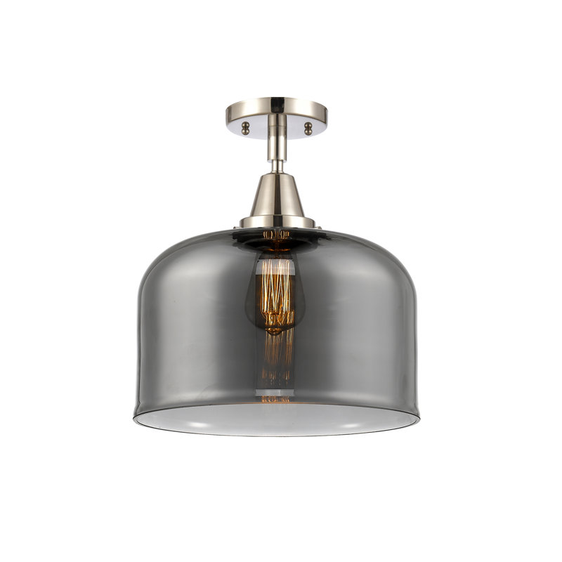 Plafonnier en verre, Ampoule non incluse, Oui, Nickel poli