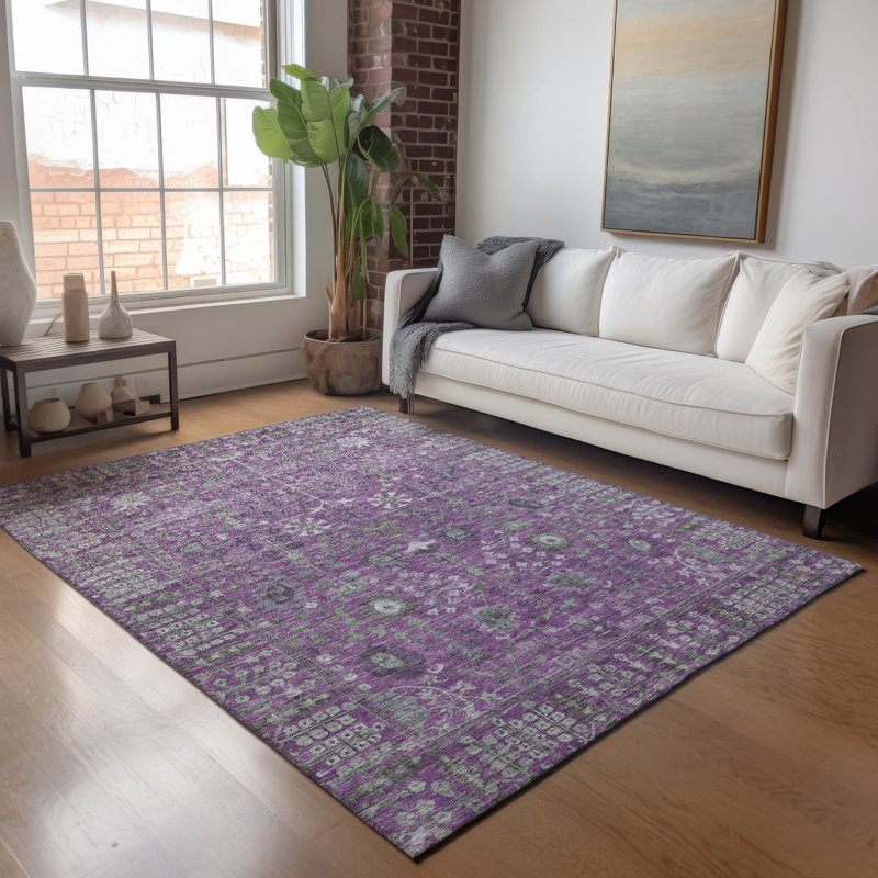 Tapis intérieur / extérieur lavable à la machine Derrick ACN2231 Global, Rectangle 10 pi x 14 pi