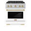 ZLINE Autograph 30" Paramount Dual Fuel DuraSnow® Range w/ White & Bronze Accents (SDRSZ-WM-30-CB)-1147389395-1147389388