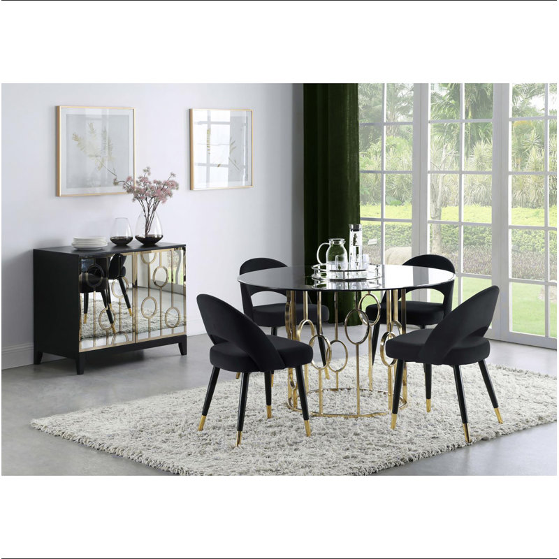 Chaises d'appoint arquées noires (ensemble de 2), Noir