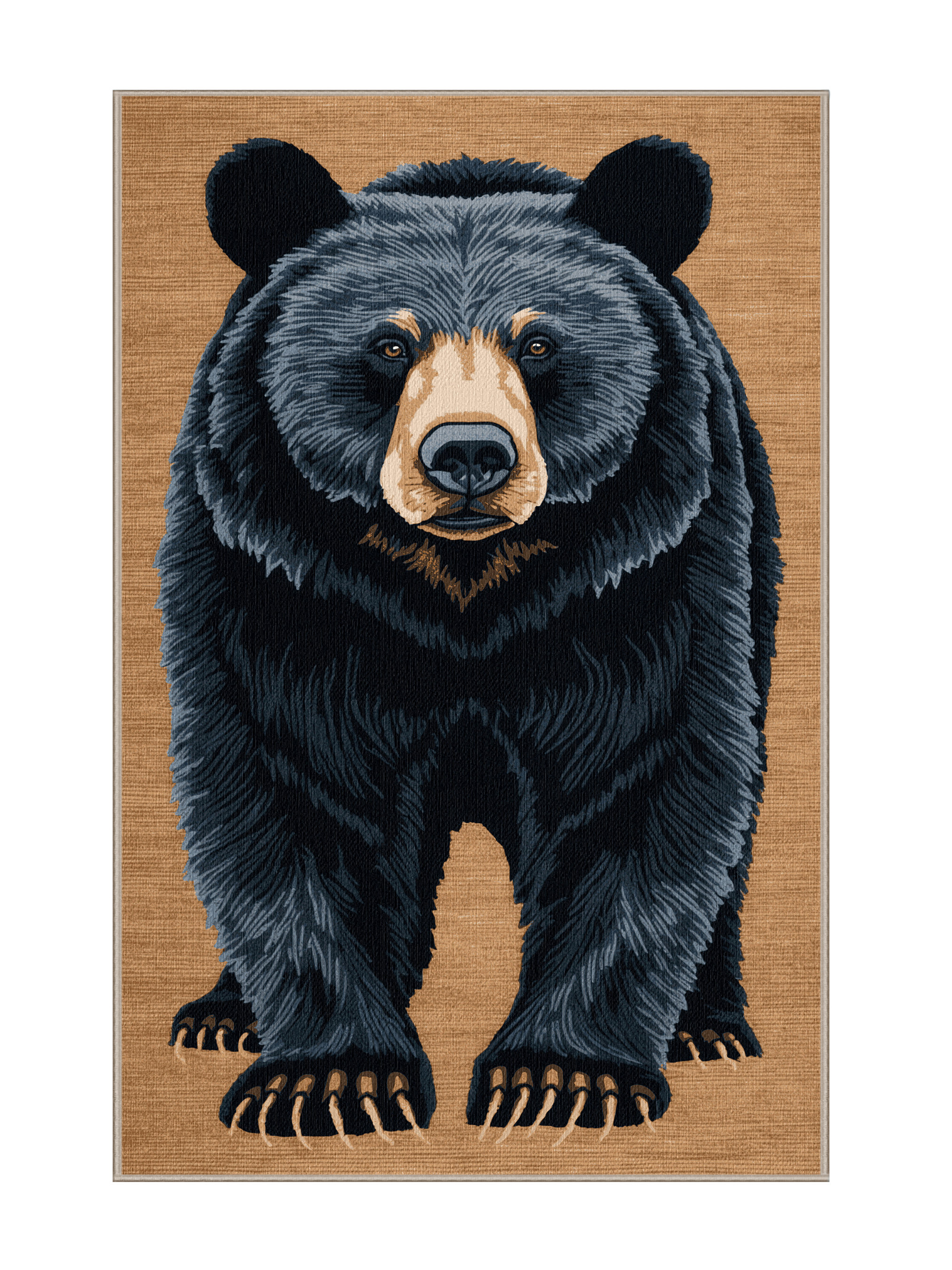 Foundry Select Washable American Black Bear Wildlife Area Rug | Wayfair