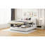 Grand lit avec toison confortable et rangement hydraulique - plateforme élégante blanche pour-1197498723