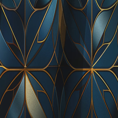 Blue Quantum Mosaic Vision Geometric - Rideau occultant géométrique abstrait - 1 panneau