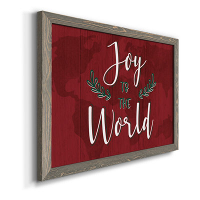 «Joy to the World», art textuel sur toile encadré