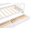 Lit de jour simple blanc avec deux tiroirs - Construit en bois massif pour un lit stable avec des options de rangement pour économiser de l'espace et un look élégant-1162530344