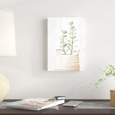 Eucalyptus dans un panier - peinture sur toile tendue