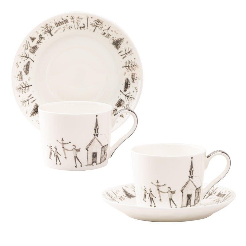 Scandinavian Wonderland Bone China Teacup and Saucer