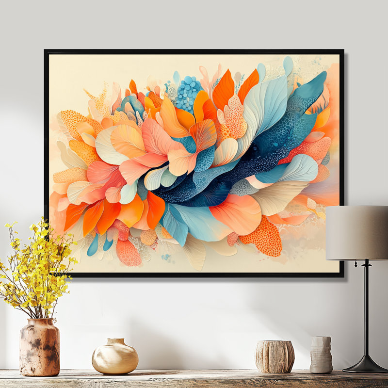 «Witten Ferms Dream Botanicals Pastel Fragments I», art mural botanique abstrait, Noir, Impression encadrée flottante