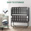 Très grand lit simple 75 po pour personnes de grande taille, matelas en mousse viscoélastique de 5 po, structure en métal robuste, facile à plier et à ranger, assemblage rapide d'invités pliants, capacité de 450 lb, espace portable