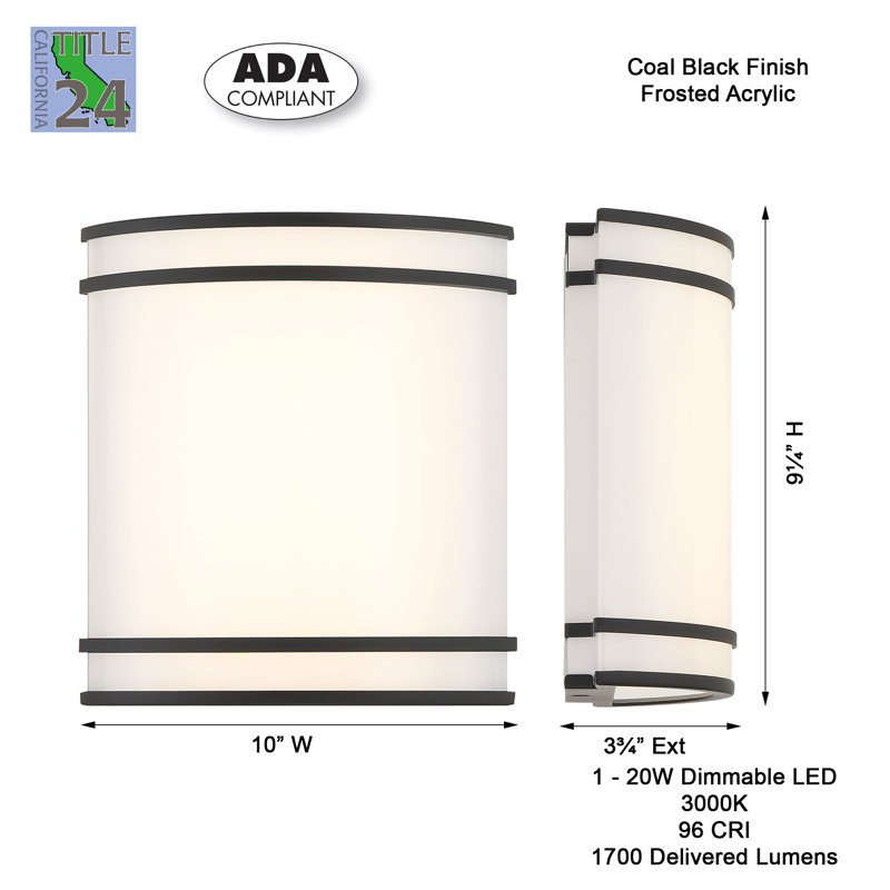 LED Flush Mounted Sconce, Coal