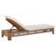 Chaise longue en bois d'acacia avec coussin, dossier et corde réglables